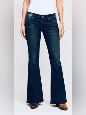 Studio59 Distressed Perfect Boot Jeans-Dark Denim Washed